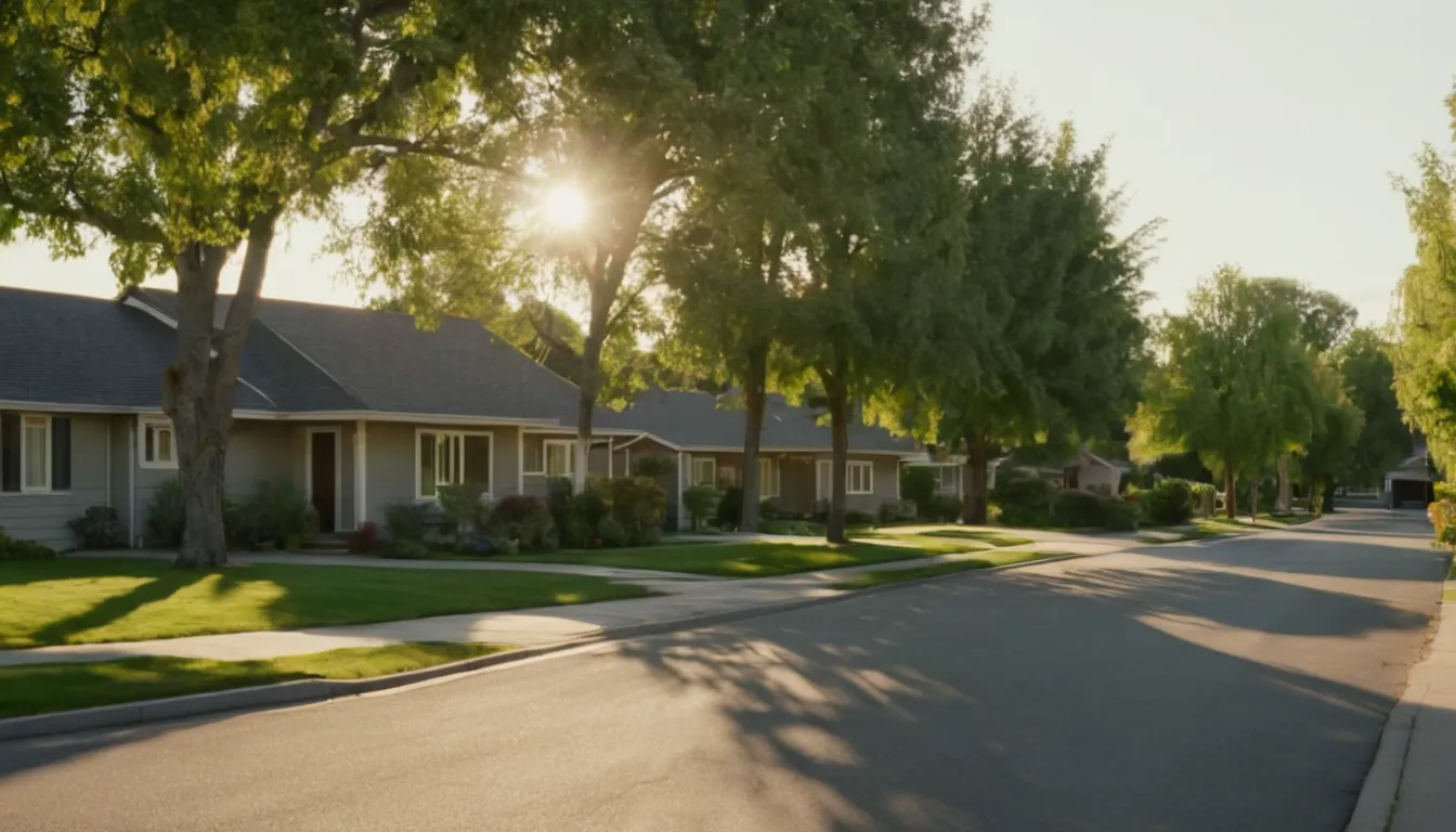 A residential street with ranch homes and bungalows in the Wildwood area